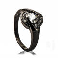 Diseño de cobre negro de moda del anillo de la perla de la bufanda del tenedor del teléfono de la joyería para la mujer
